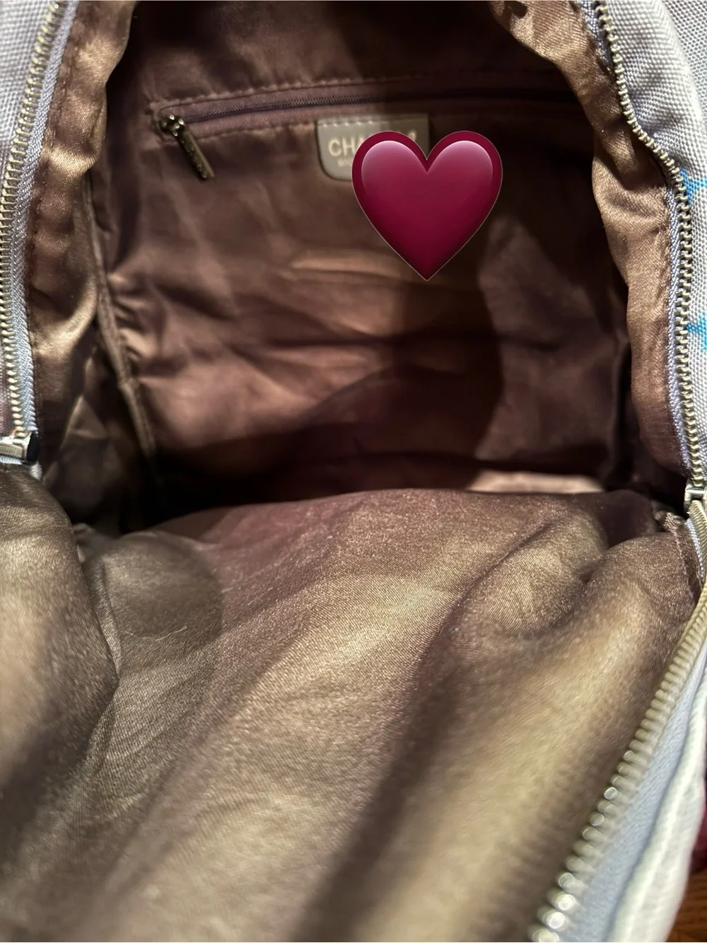 Canvas Backpack with Black Leather Trim